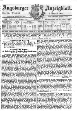 Augsburger Anzeigeblatt Mittwoch 7. August 1861