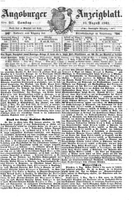 Augsburger Anzeigeblatt Samstag 10. August 1861