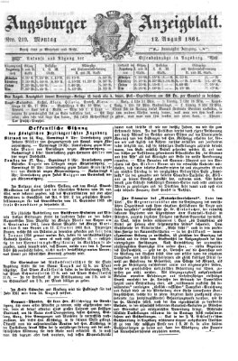 Augsburger Anzeigeblatt Montag 12. August 1861