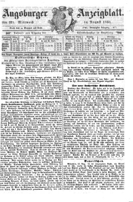 Augsburger Anzeigeblatt Mittwoch 14. August 1861