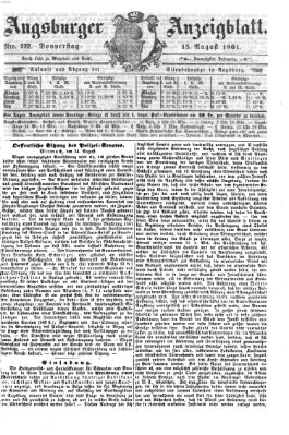 Augsburger Anzeigeblatt Donnerstag 15. August 1861