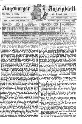 Augsburger Anzeigeblatt Sonntag 18. August 1861