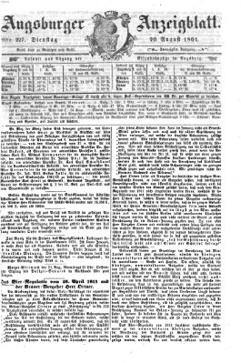 Augsburger Anzeigeblatt Dienstag 20. August 1861