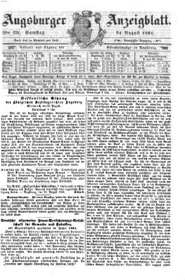 Augsburger Anzeigeblatt Samstag 24. August 1861