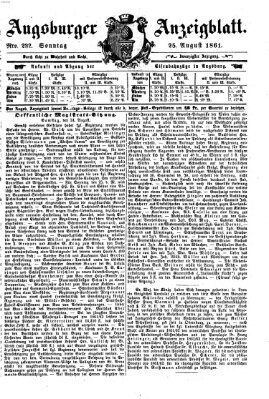 Augsburger Anzeigeblatt Sonntag 25. August 1861