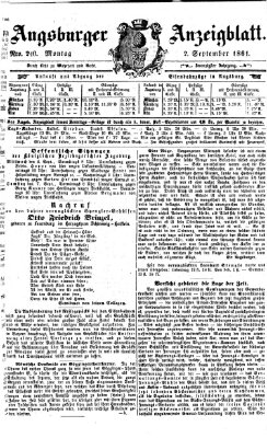 Augsburger Anzeigeblatt Montag 2. September 1861