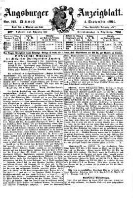 Augsburger Anzeigeblatt Mittwoch 4. September 1861