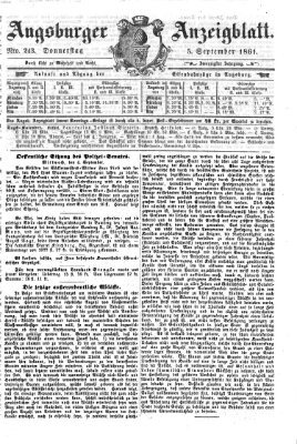 Augsburger Anzeigeblatt Donnerstag 5. September 1861