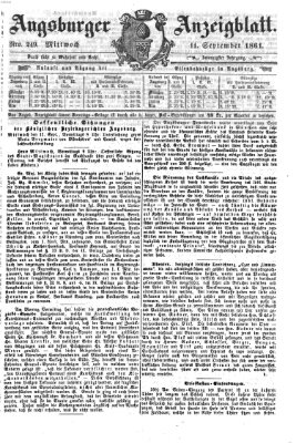 Augsburger Anzeigeblatt Mittwoch 11. September 1861