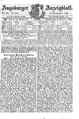 Augsburger Anzeigeblatt Freitag 13. September 1861