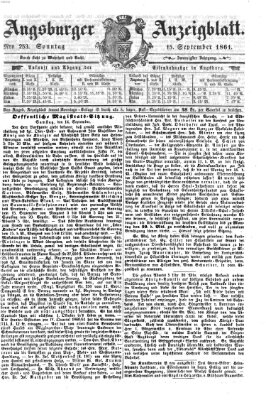 Augsburger Anzeigeblatt Sonntag 15. September 1861