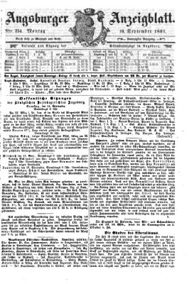 Augsburger Anzeigeblatt Montag 16. September 1861