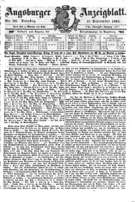 Augsburger Anzeigeblatt Dienstag 17. September 1861