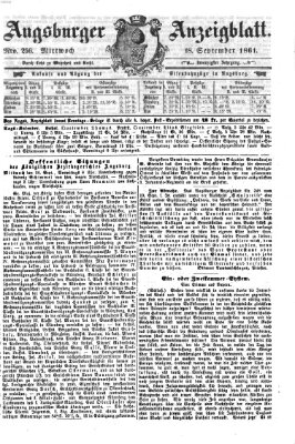 Augsburger Anzeigeblatt Mittwoch 18. September 1861