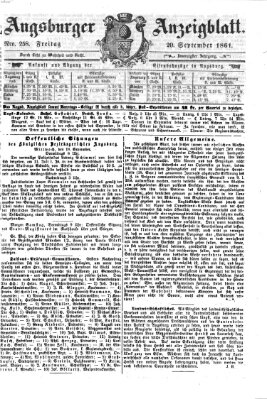 Augsburger Anzeigeblatt Freitag 20. September 1861