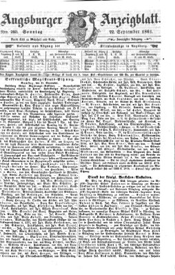 Augsburger Anzeigeblatt Sonntag 22. September 1861