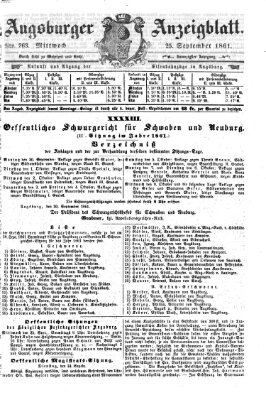 Augsburger Anzeigeblatt Mittwoch 25. September 1861