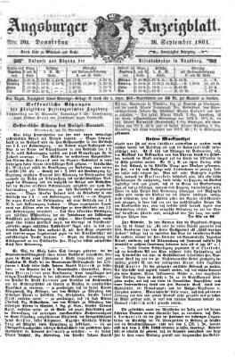 Augsburger Anzeigeblatt Donnerstag 26. September 1861