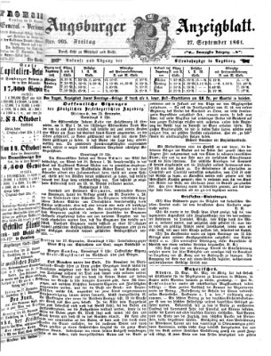 Augsburger Anzeigeblatt Freitag 27. September 1861