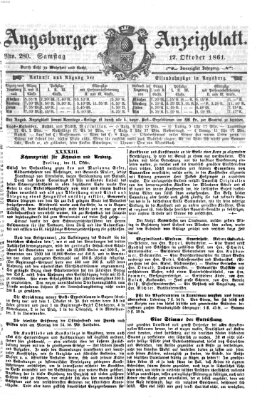 Augsburger Anzeigeblatt Samstag 12. Oktober 1861