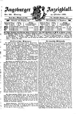 Augsburger Anzeigeblatt Montag 14. Oktober 1861