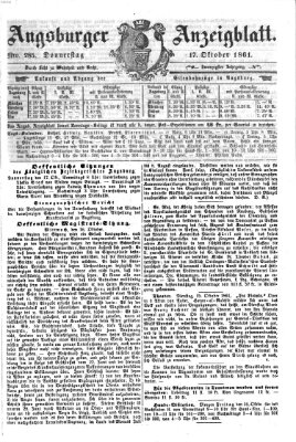 Augsburger Anzeigeblatt Donnerstag 17. Oktober 1861