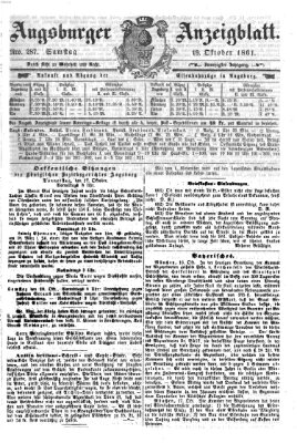 Augsburger Anzeigeblatt Samstag 19. Oktober 1861