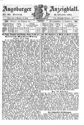 Augsburger Anzeigeblatt Sonntag 20. Oktober 1861