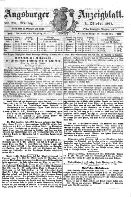 Augsburger Anzeigeblatt Montag 21. Oktober 1861