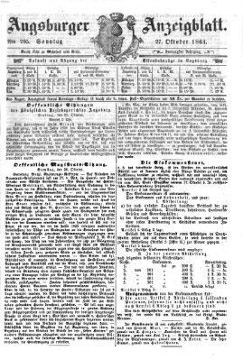 Augsburger Anzeigeblatt Sonntag 27. Oktober 1861