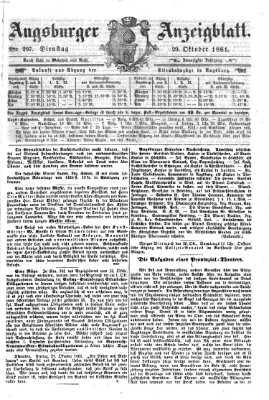 Augsburger Anzeigeblatt Dienstag 29. Oktober 1861