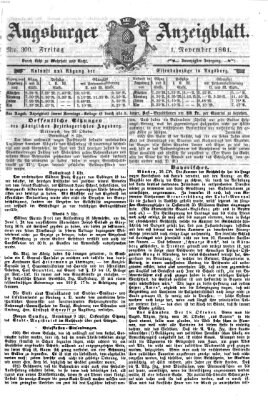 Augsburger Anzeigeblatt Freitag 1. November 1861