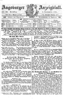 Augsburger Anzeigeblatt Samstag 2. November 1861