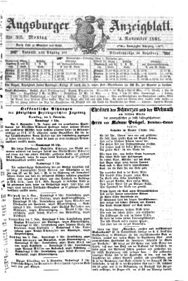 Augsburger Anzeigeblatt Montag 4. November 1861