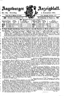 Augsburger Anzeigeblatt Dienstag 5. November 1861