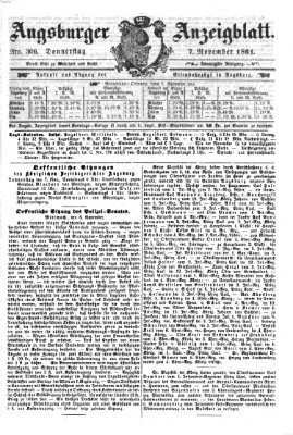 Augsburger Anzeigeblatt Donnerstag 7. November 1861