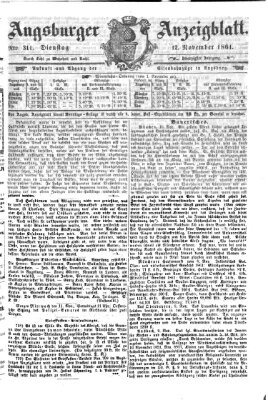 Augsburger Anzeigeblatt Dienstag 12. November 1861