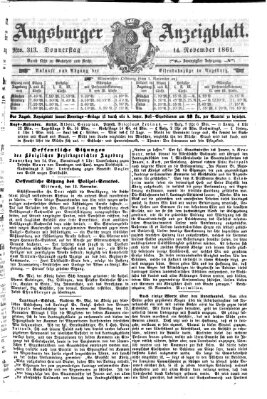 Augsburger Anzeigeblatt Donnerstag 14. November 1861