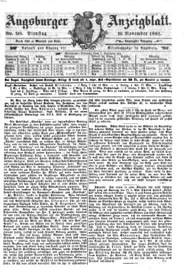 Augsburger Anzeigeblatt Dienstag 19. November 1861