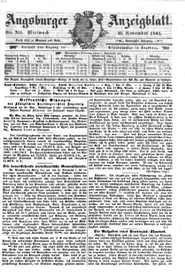 Augsburger Anzeigeblatt Mittwoch 20. November 1861