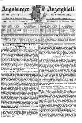 Augsburger Anzeigeblatt Freitag 22. November 1861