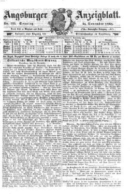 Augsburger Anzeigeblatt Sonntag 24. November 1861