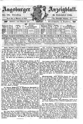 Augsburger Anzeigeblatt Dienstag 26. November 1861