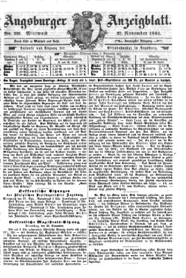 Augsburger Anzeigeblatt Mittwoch 27. November 1861