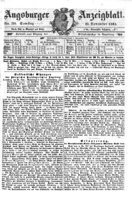 Augsburger Anzeigeblatt Samstag 30. November 1861