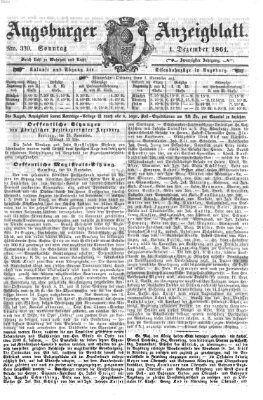 Augsburger Anzeigeblatt Sonntag 1. Dezember 1861