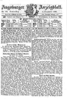 Augsburger Anzeigeblatt Donnerstag 5. Dezember 1861