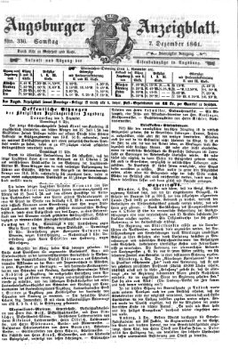 Augsburger Anzeigeblatt Samstag 7. Dezember 1861