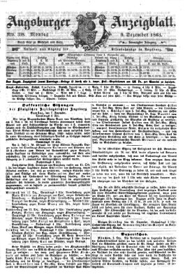 Augsburger Anzeigeblatt Montag 9. Dezember 1861