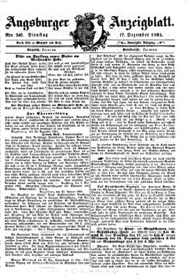 Augsburger Anzeigeblatt Dienstag 17. Dezember 1861